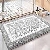 Color&Geometry Simple and Stylish Large Bath Mats for Bathroom Non Slip, 24"x36" Gray Bathroom Rugs, Absorbent, Soft, Washable, Microfiber Bath Rug Shower Mat
