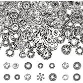 450PCS Silver Spacer Beads for Jewelry Making, Metal Flat Flower Spacer Beads for Bracelets, Necklace, Earring Findings & Supplies