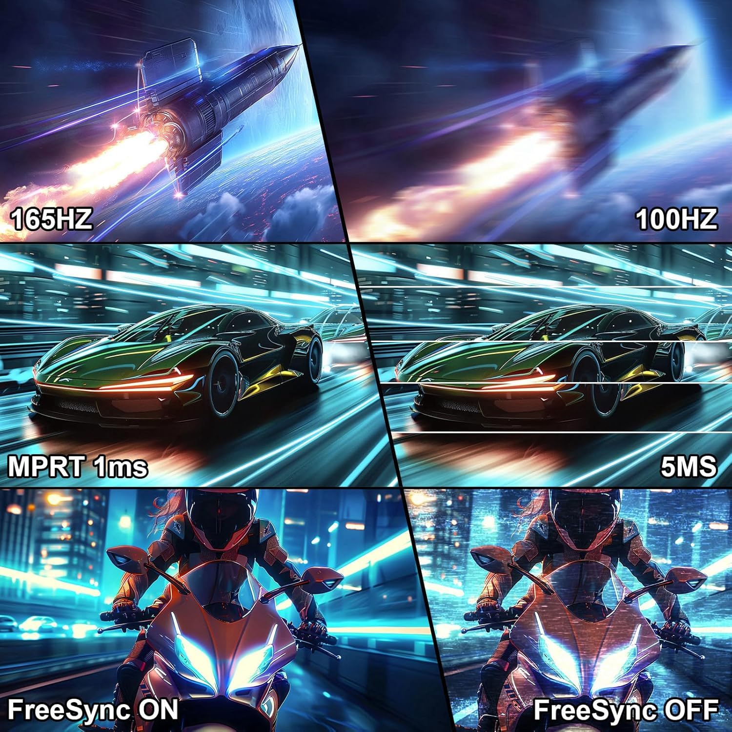 Minifire 34" UWQHD Curved Gaming Monitor 165Hz(DP),3440 x 1440, Curved 1500R,1ms(MPRT),Pip/PBP,FreeSync,HDR, 300nits, sRGB 125%, DCI-P3 95%,VA Panel,2xHDMI 2.1(TMDS) 1xDP 1.4 Ports MFG34C5Q 5