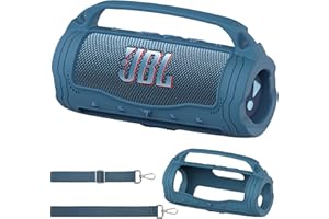 JCHPINE Silicone Cover Case for JBL Flip 7 Portable Bluetooth Speaker, Accessories for JBL Flip 7 Bold Pro AI Sound Bluetooth Speaker Protective Case with Silicone Handle (Blue)