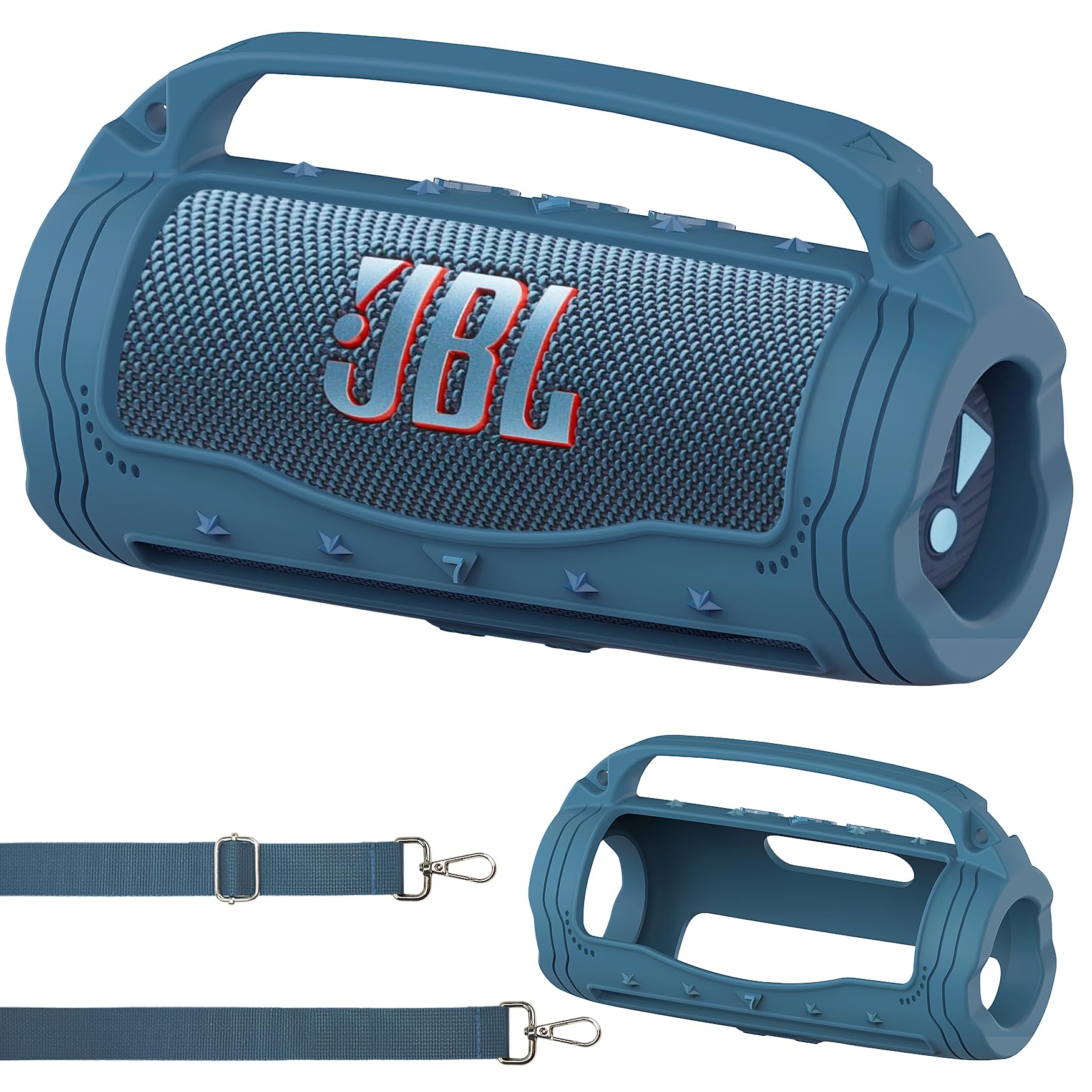 Photo 1 of *MINOR DAMAGE - USED*
JCHPINE Silicone Cover Case for JBL Flip 7 Portable Speaker, Accessories for JBL Flip 7 Protective Case with Silicone Handle (Blue)