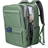 BALEINE Travel Backpack for Women Men, Large Sturdy Carry On Laptop Backpack Gifts for Business, Casual, Weekender, Hiking (Large, Olive Green)