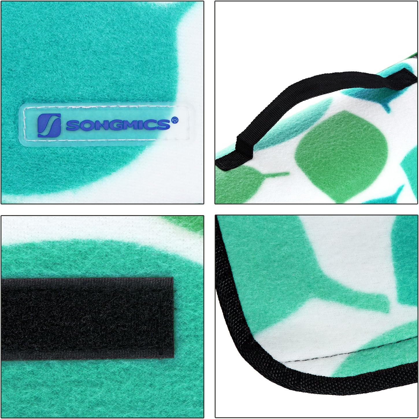 SONGMICS GCM78Y - XXL Fleece Picnic Blanket, 200 x 200 cm XXL, Insulated, Waterproof, with Carrying Handle - Image 5