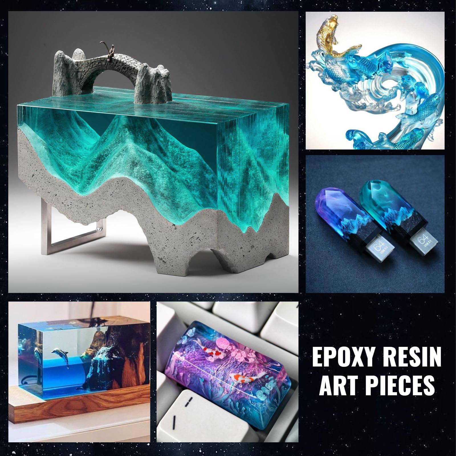 Zdspoxy Crystal Clear Epoxy Resin – Food Safe, Non-Toxic, 1:1 Ratio, High Gloss for Bar Tops, Wood, Art, Jewelry, Casting & Coating – 35.2 oz Kit – Perfect for DIY Crafts & Tabletops