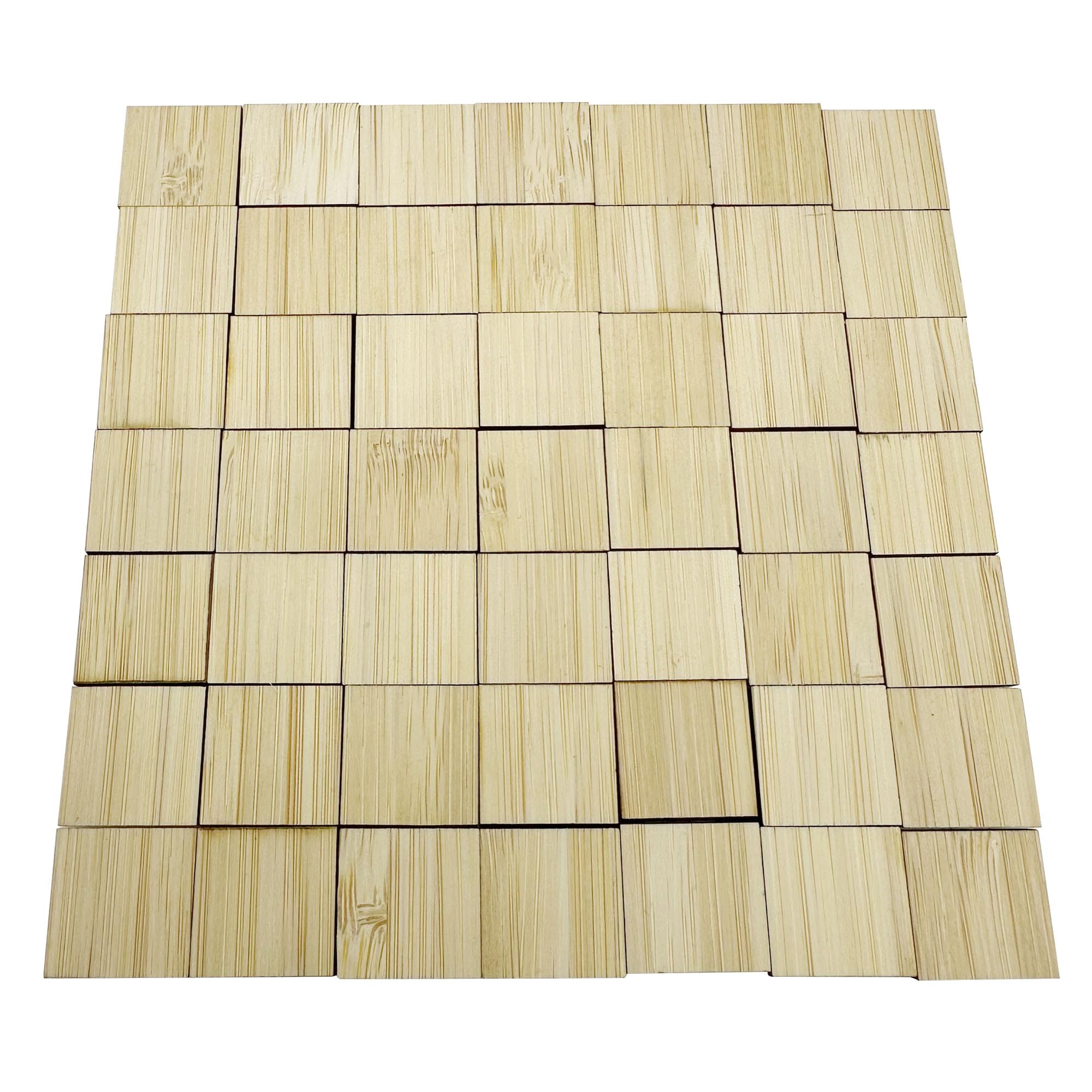 Cayway 50 PCS Miniature Floorboards Miniature Bamboo Floorboards Flooring Model Small Miniature Dolly House for Mini Garden Accessories, Square
