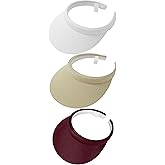 3 Pack Sports Sun Visor Hat Women Men Adjustable Clip On Visors Outdoor Golf Beach Cap