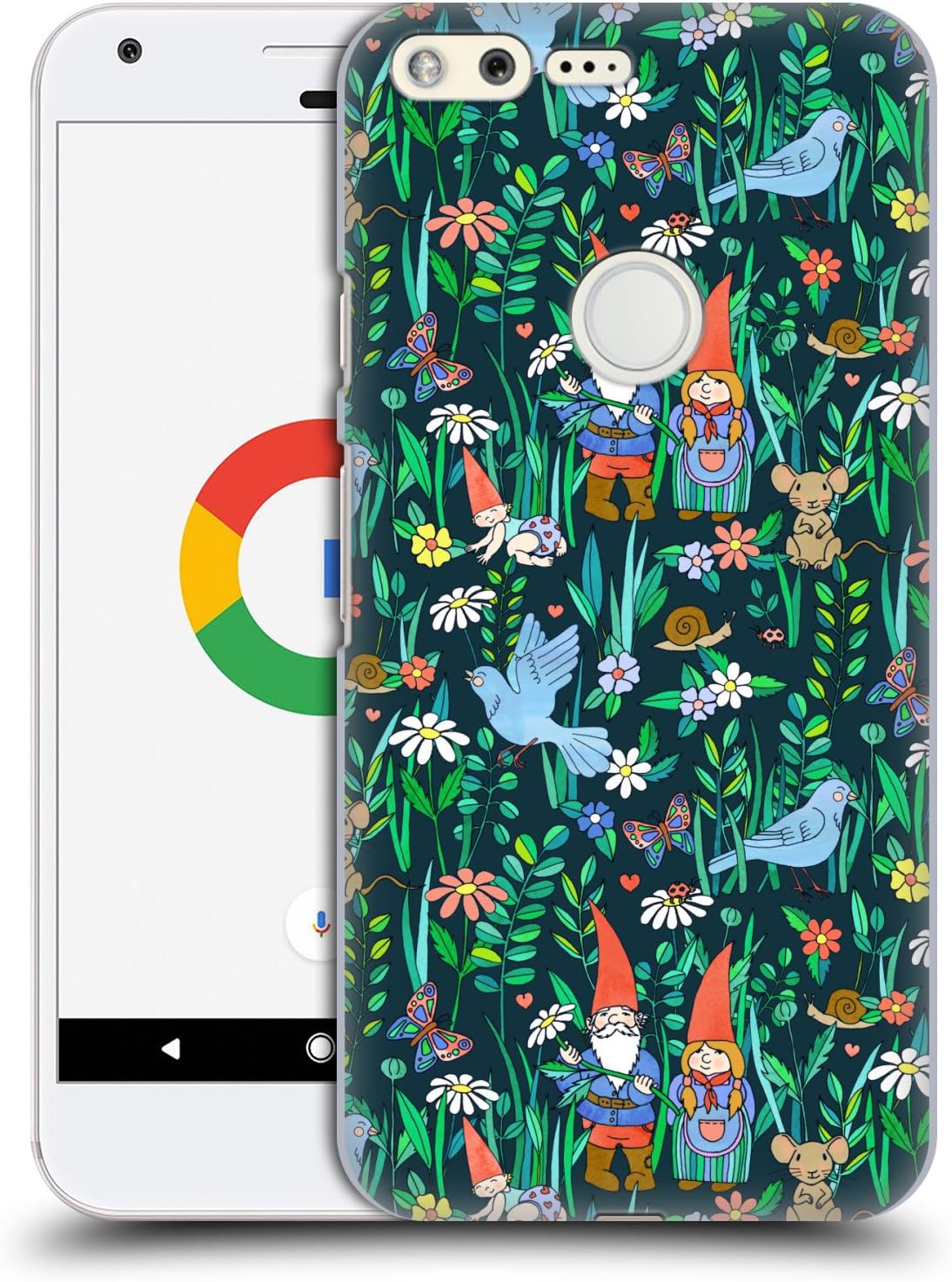 Official Micklyn Le Feuvre Gnome Family Love Patterns 5 Hard Back Case for Google Pixel