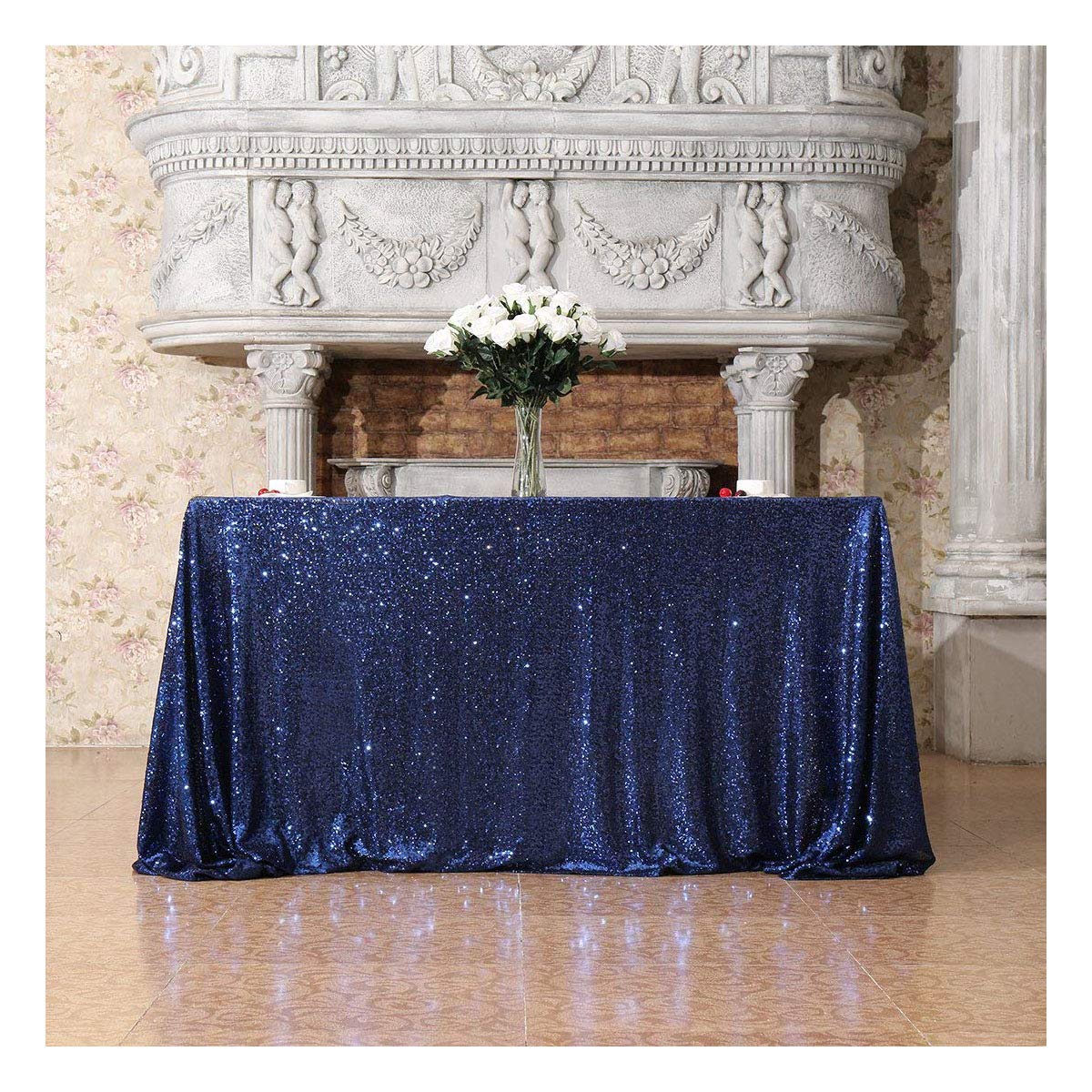 Best navy sequin table cloth