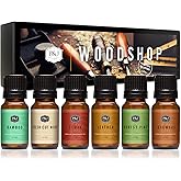 P&J Trading Fragrance Oil Woodshop Set | Forest Pine, Fresh Cut Wood, Leather, Teakwood, Bamboo, and Cedar Candle Scents for 
