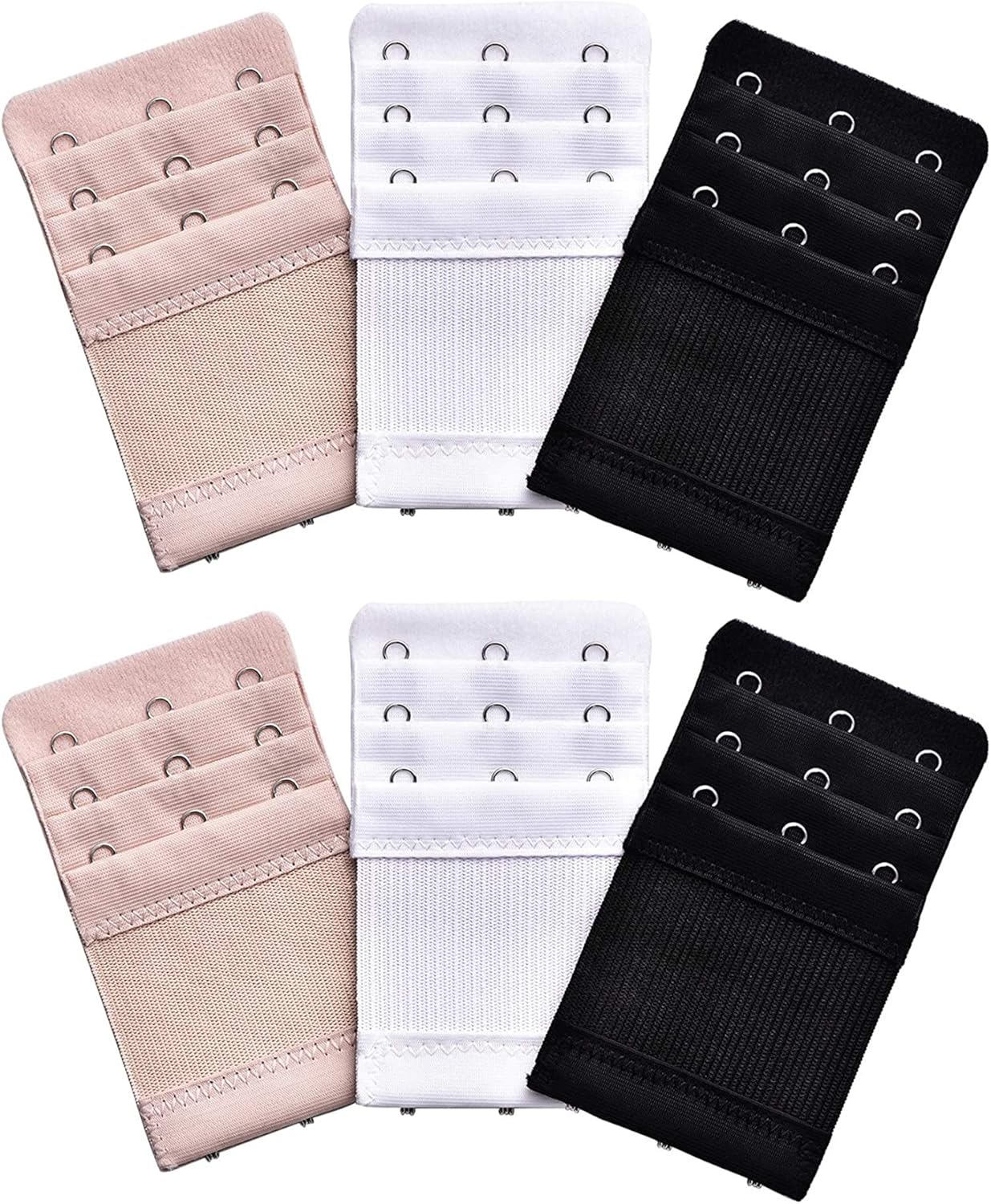 Bememo 6 Pieces Women's Bra Extenders Elastic Stretchy Bra Extension