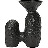 Bloomingville Textured Stoneware Sculptural Vase, Matte Black