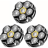 6 Blade Magnetic Replacement Shaving Heads Compatible with 6D Blade Head Compatible with Head Shavers for Bald Men,3Pack Travel Size