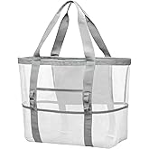 F-color Mesh Beach Bag Family - Large Tote Bag for Cruise Pool Toys Beach Vacation Essentials