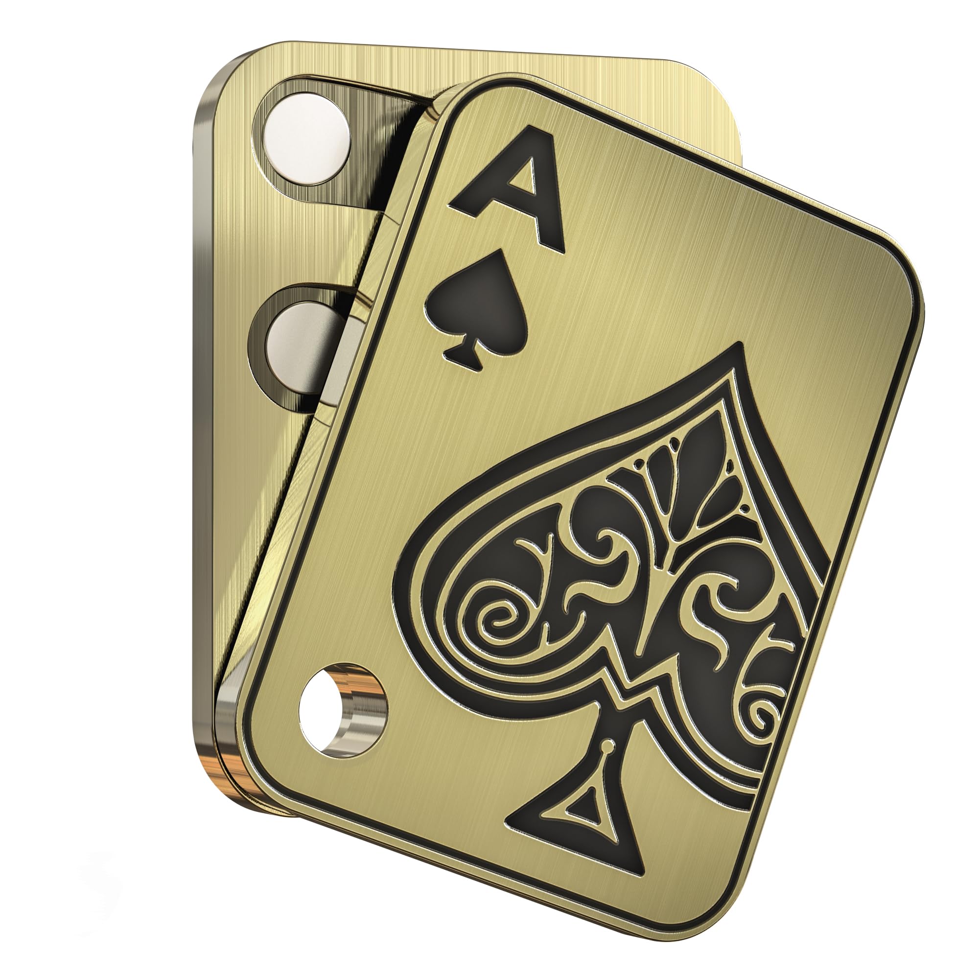 Photo 1 of Metal Fidget Toys Adults EDC Fidget Slider Poker Push Card Magnetic Toys for Adults for Anxiety and Stress Relieve Autism ADHD Cool Gadgets for Desk -Poker A Gold