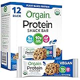 Orgain Organic Plant Based Protein Bar, Chocolate Chip Cookie Dough - 10g of Protein, Vegan, Gluten Free, Non Dairy, Soy Free