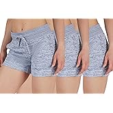 90 Degree By Reflex Womens Soft Sweat Shorts High Waisted Drawstring Lounge Shorts with Pockets