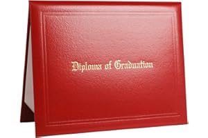 GRADFTY Imprinted Diploma Cover for Certificate 8.5''x 11'' (Red)