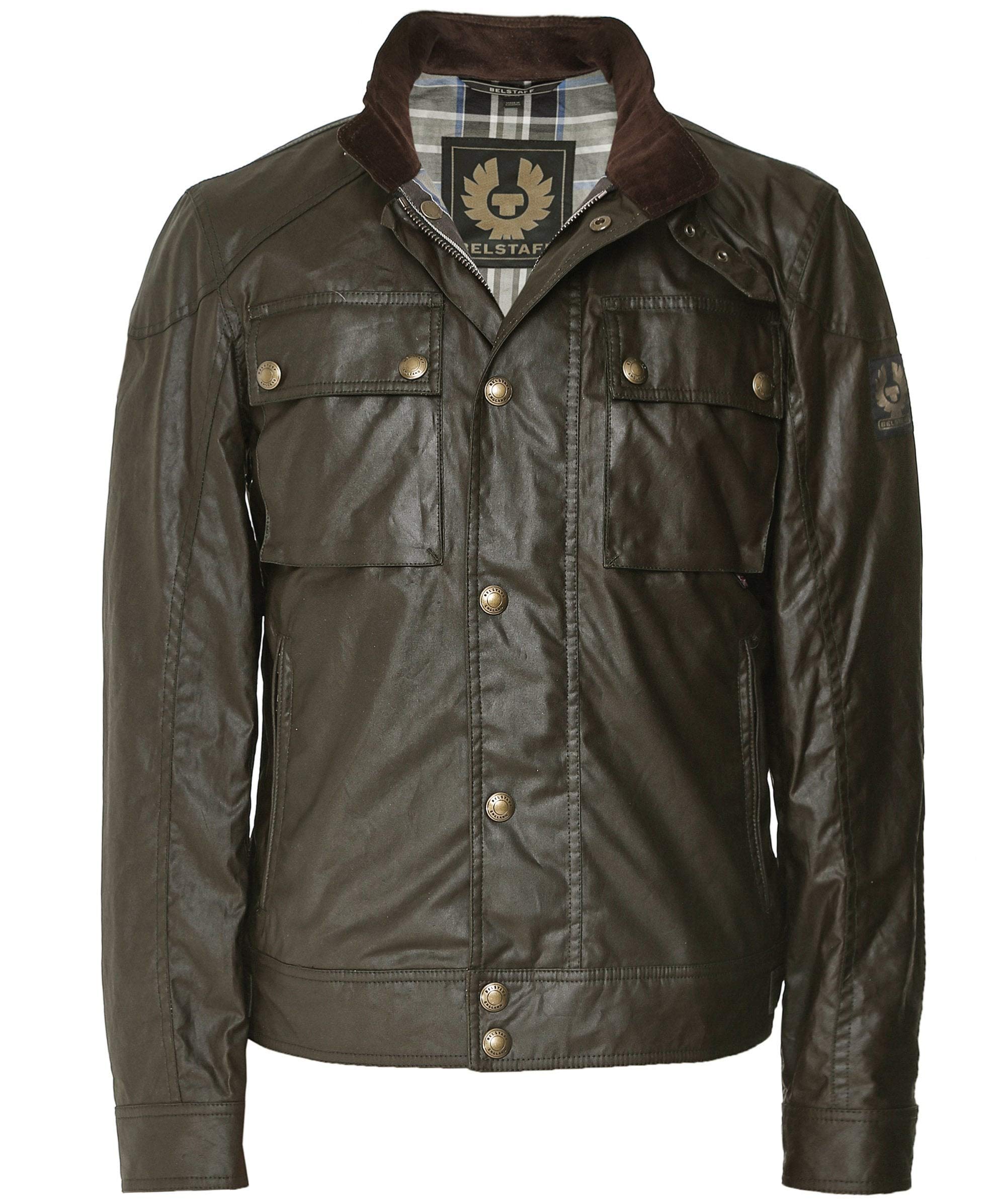 Belstaff Mens Waxed Cotton Racemaster Jacket Green Desertcart