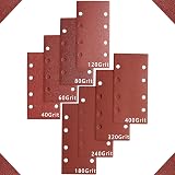 STE BRUAM 48 Pcs Sanding Pads 93x185mm Square Hook & Loop Assorted Grits 40-400 view 3