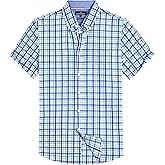 Alimens & Gentle Mens Plaid Short Sleeve Button Down Shirts Cotton Regular Fit Casual Gingham Shirts