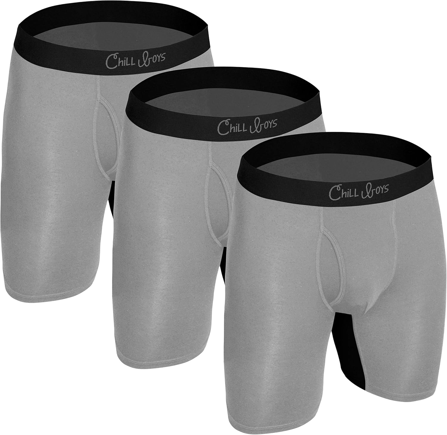 Chill Boys Anti Chafing Bamboo Boxer Briefs 3 Pack Soft Breathable Bamboo Men's Underwear