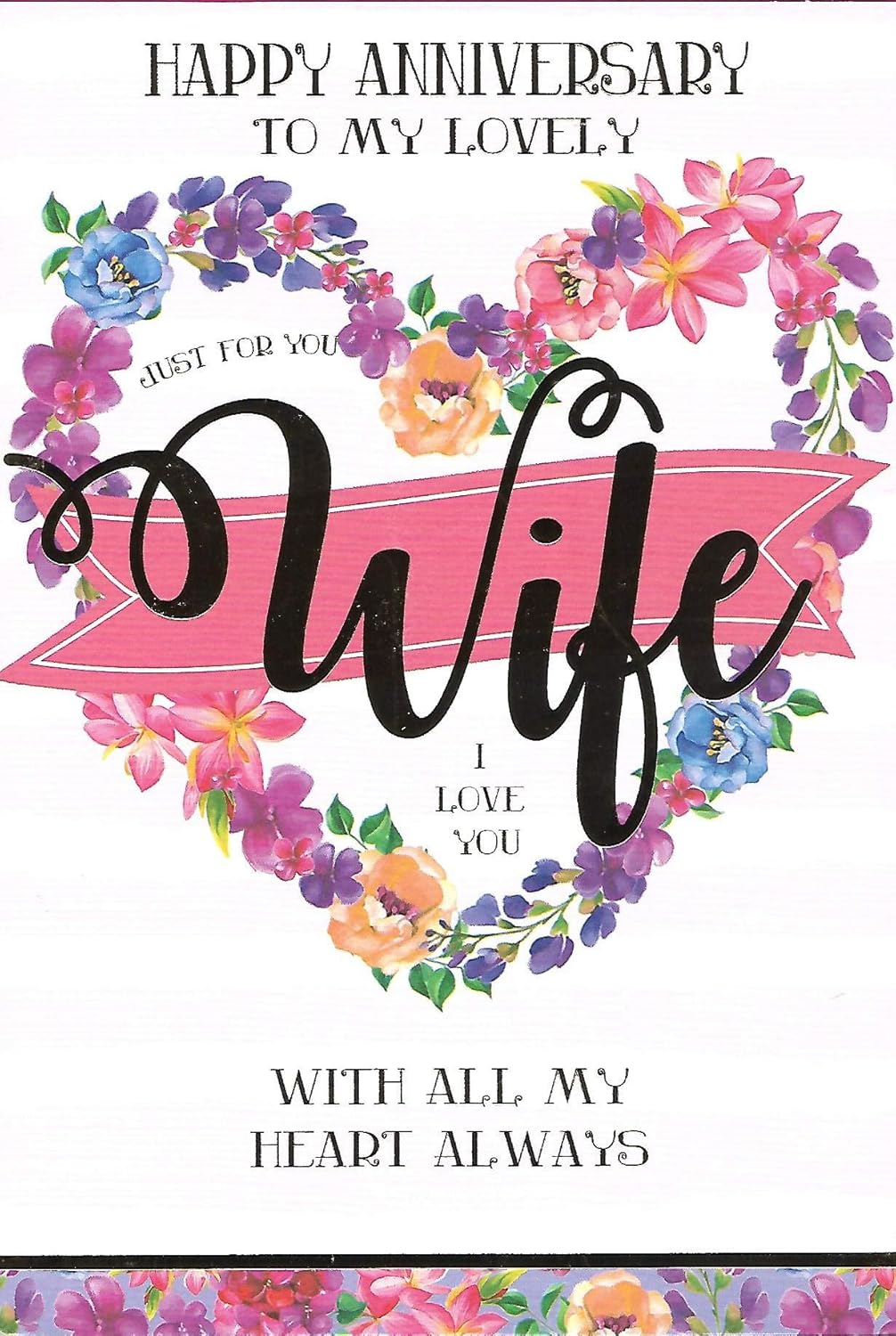Wife Anniversary Card - Size 6" X 8"