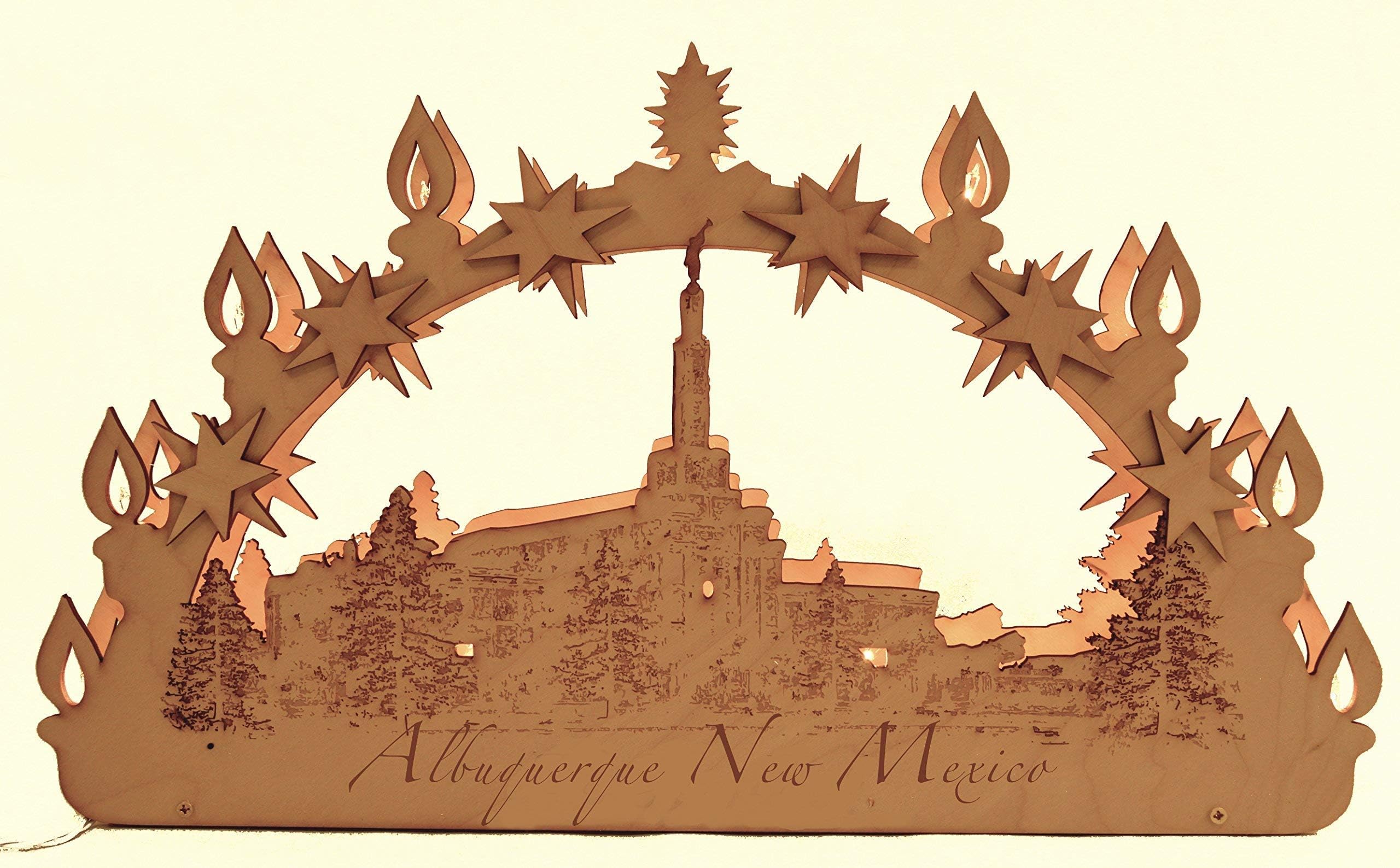 Albuquerque New Mexico L D S Temple Lighted Candle Arch Schwibbögen