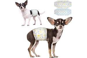 Dono Super Absorbent Dog Diapers, Belly Band for Small Dogs, with Leak Proof Fit, Wetness Indicator - S-48 PCS