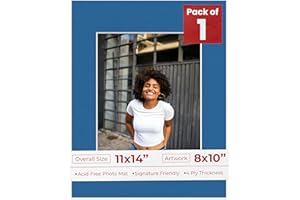8x10 Mat for 11x14 Frame - Precut Mat Board Acid-Free Royal Blue 8x10 Photo Matte Made to Fit a 11x14 Picture Frame, Premium 