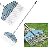 YEELOR Thatch Rake with 66 Inch Adjustable Handle | 17 Inch Wide, Durable Dethatcher Rake, Ideal for Garden, Yard and Lawn, Removing Thatch, Pine Needles, Burrs and Acorns