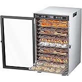 Tinzida Dehydrator For Food And Jerky, 16 Stainless Steel Trays, Large Food Dehydrator Machine For Fruit, Meat, Beef, Herbs, 