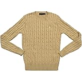 RALPH LAUREN Women's Crewneck Cable Knit Pony Logo Sweater