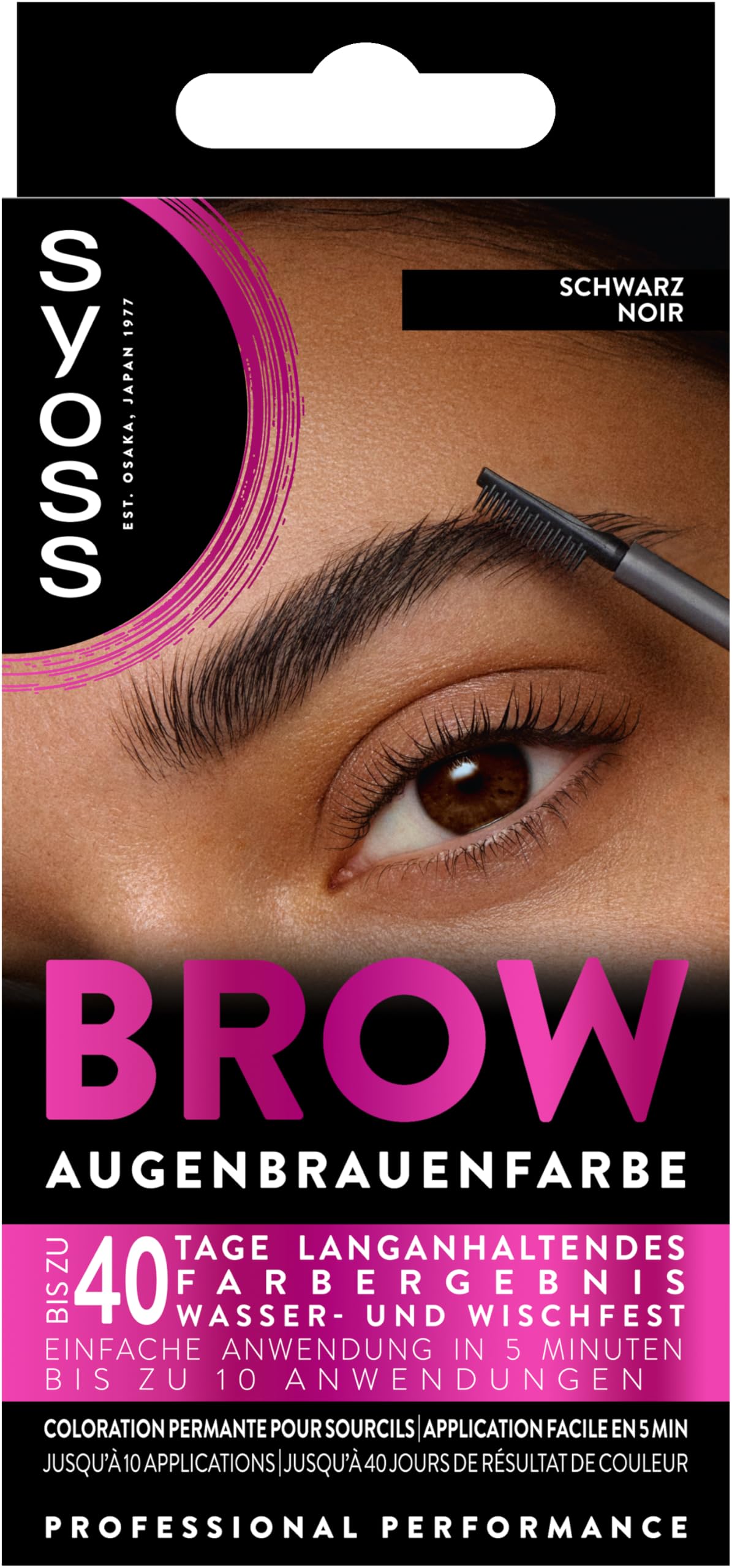 Syoss Eyebrow Color 1-1 Black Level 3 (17 ml), Eyebrow Dye for Natural Look and Long Lasting Result