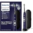 Philips Sonicare ProtectiveClean 6100 Rechargeable Electric Toothbrush, with Pressure Sensor, 3 Cleaning Modes, SmarTimer and QuadPacer, 14-Day Battery Life, Travel Case, Deep Purple, Model HX6471/03
