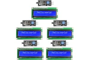 hiBCTR 5 Pieces LCD1602 LCD Display Module 16X2 Character Row Blue Backlight LCD Module PCF8574T PCF8574 IIC I2C for Raspberry Pi STM32 DIY
