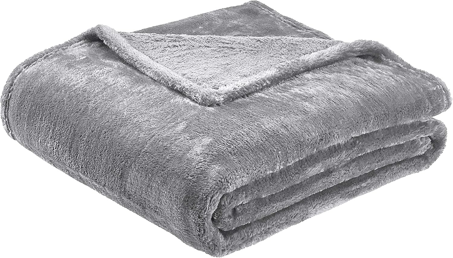 Basics Soft and Cozy, Plush Blanket - 50" x 60", Grey: Home & Kitchen