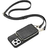 ZVE for iPhone 13 Pro Wallet Case, Zipper Crossbody Phone Case with RFID Blocking Card Holder Wrist Strap Purse Cover for Women Compatible with iPhone 13 Pro (6.1 inch, 2021)- Black