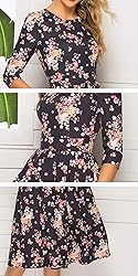Simple Flavor Women's Floral Vintage Dress Elegant