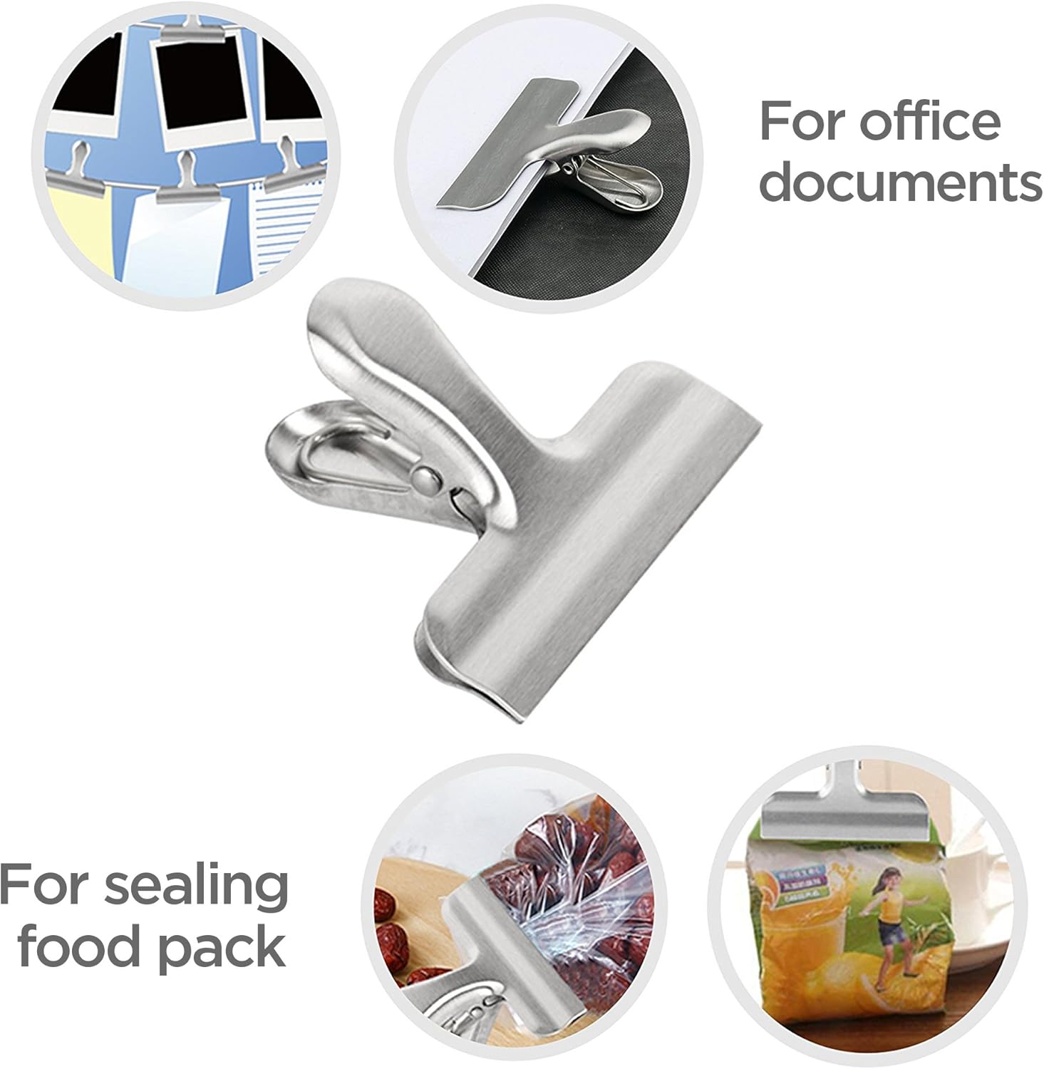 Clips De Fermeture En Acier Inoxydable Pour Sacs - 12 Pièces