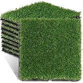 Windyun 8 Pack Artificial Grass Turf Interlocking Deck Tiles 12" x 12" Thick Synthetic Square Fake Interlocking Turf Self Draining Grass Tiles for Patio Indoor Outdoor Floor Decoration Dogs Pee Pad