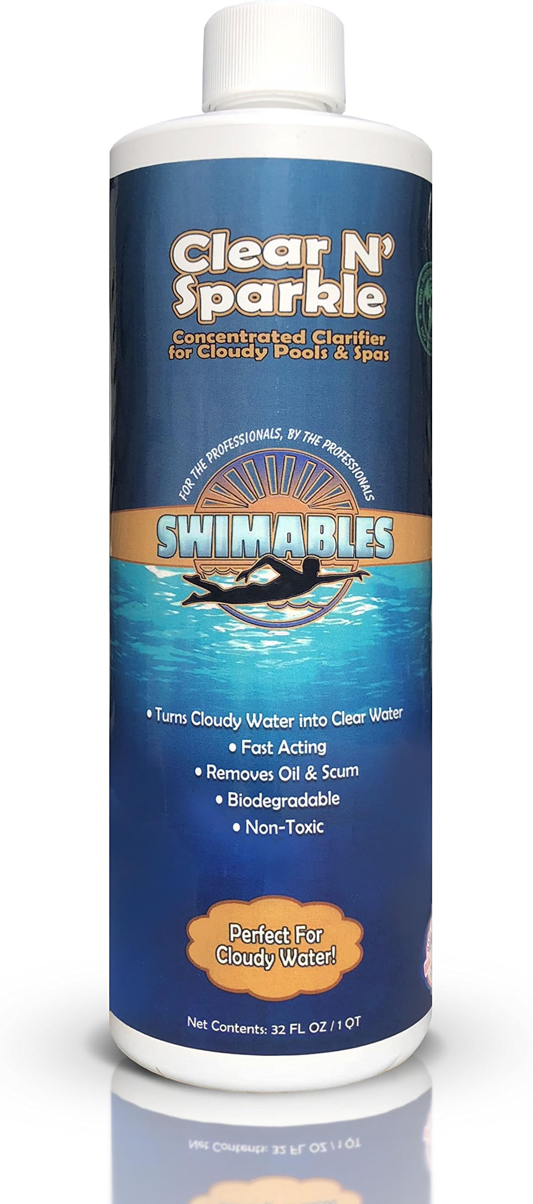 Swimables Clear N’ Sparkle All Natural Heavy Duty Swimming Pool and Spa Clarifier - Replacement for Clorox Super Water Clarifier - Perfect for Cloudy Water
