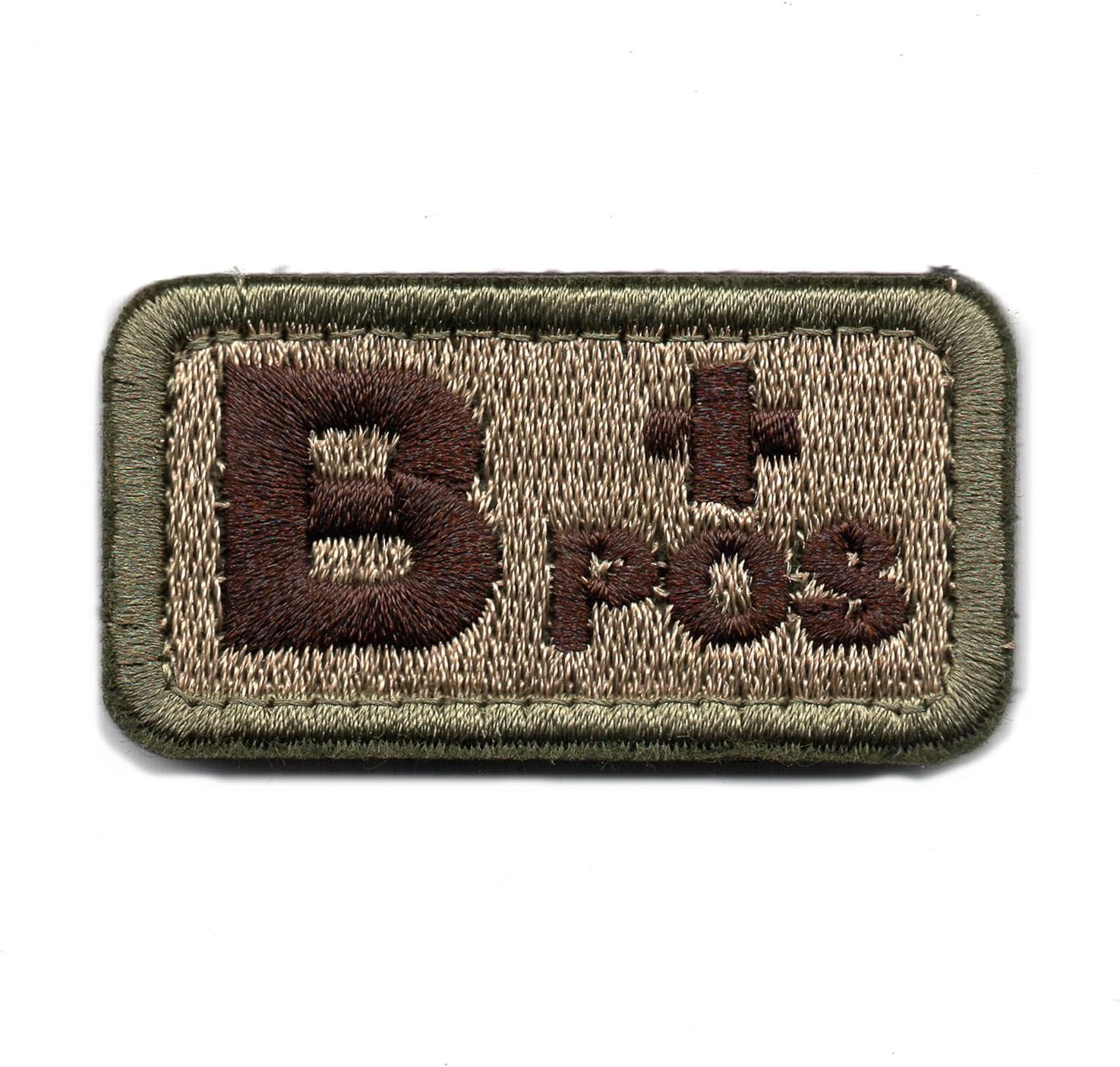 Tactical Blood Type B+ Positive POS Hook and Loop Patch Embroidered Morale Military Badge for Outdoors (Coyote Brown B+)