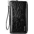 BOSTANTEN Leather Wallet for Women RFID Blocking Zip Around Credit Cards Holder Phone Clutch
