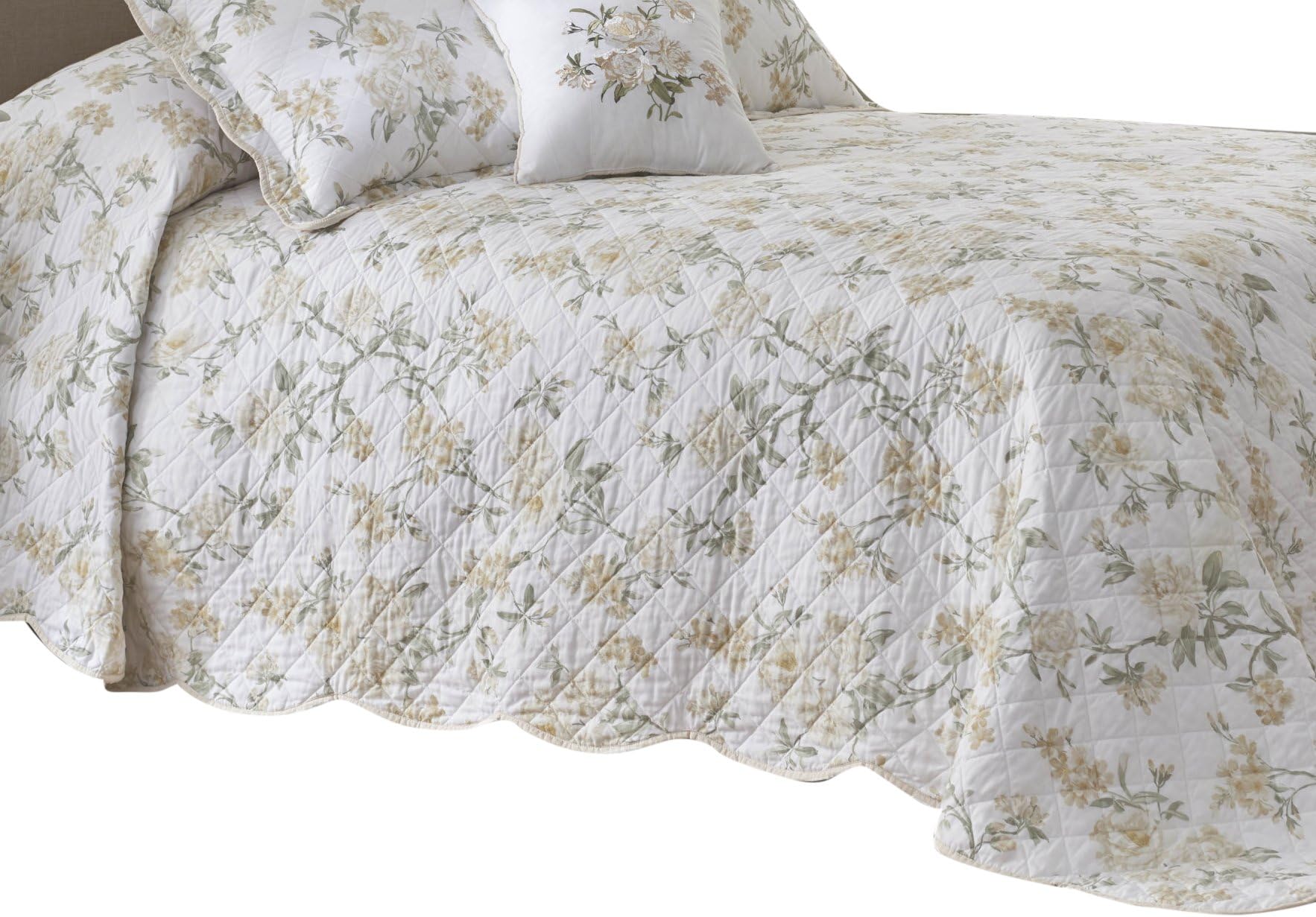 Nostalgia Home Juliette Bedspread, Twin, White Floral