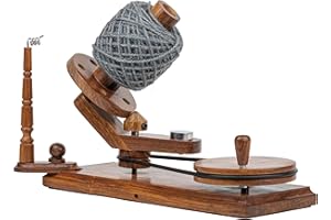 INTAJ Rosewood Yarn Winder - Large Capacity 16 oz Wooden Winder for Knitting & Crocheting - Handcrafted Heavy Duty Natural Rosewood Ball Winder - Table Top Wood Yarn Swift and Ball Winder