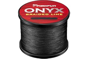 Piscifun Onyx Braided Fishing Line, Superline Abrasion Resistant Braided Lines, Zero Stretch Super Strong, Low Memory, Fast Water Cutting PE Fishing Lines, 6lb-150lb