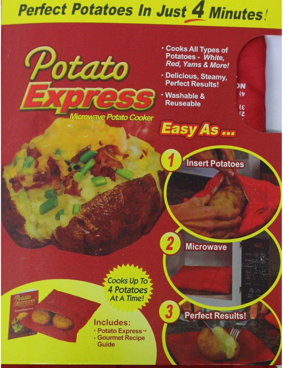 SYSTEM ELEVEN Microwave Express Baked Potato Cooking Bag Fast Quick Home Washable Cooker Tool