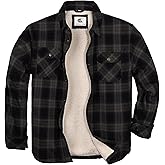 COEVALS CLUB Men's Flannel Shacket Casual Button Snap Sherpa Quilted Lined Premium Jacket Shirts