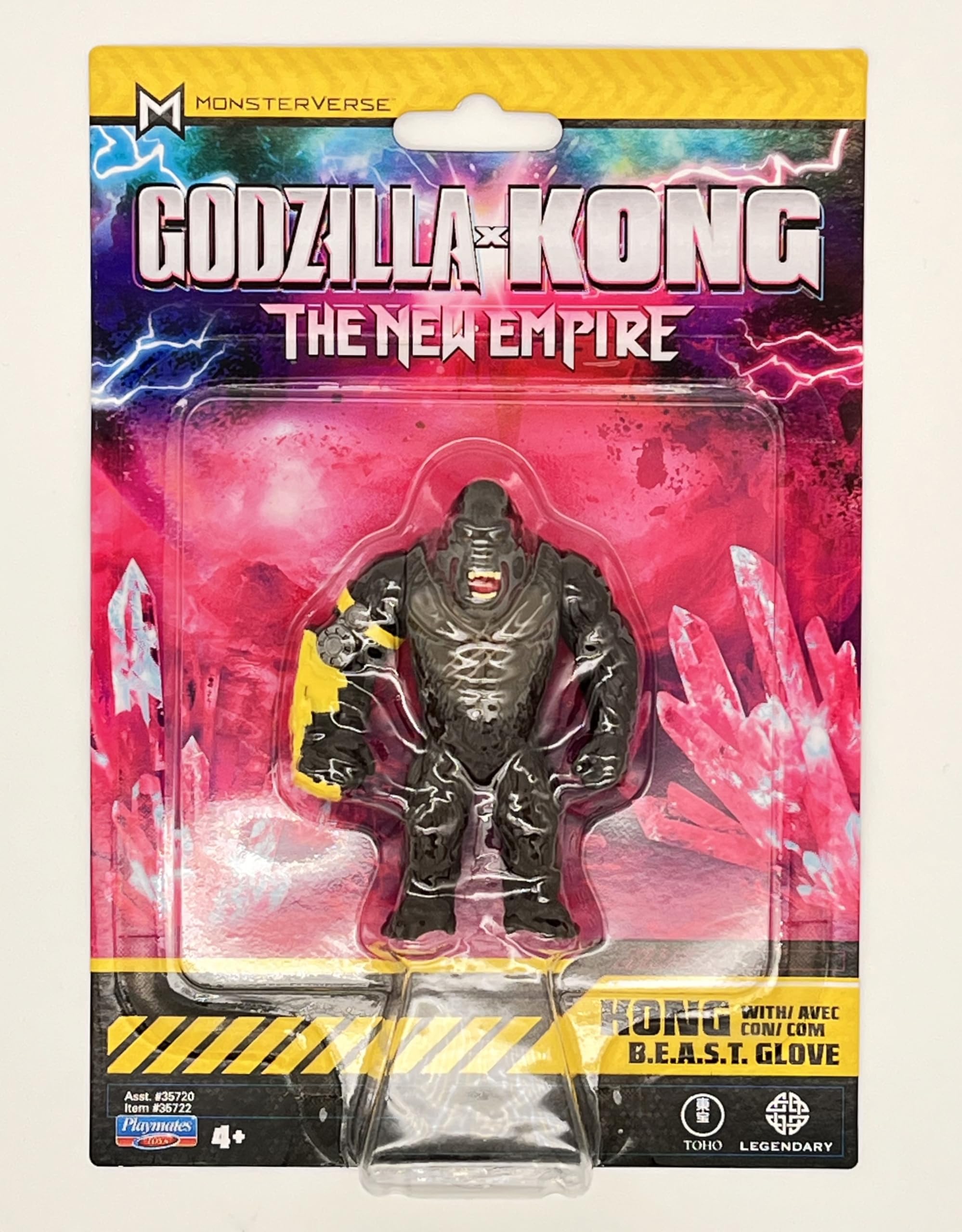 MonsterVerse Godzilla x Kong: The New Empire, 3.25-Inch Kong Action Figure Toy, Iconic Collectable Movie Character, Limited Edition, Includes B.E.A.S.T Glove Feature, Suitable for Ages 4 Years+