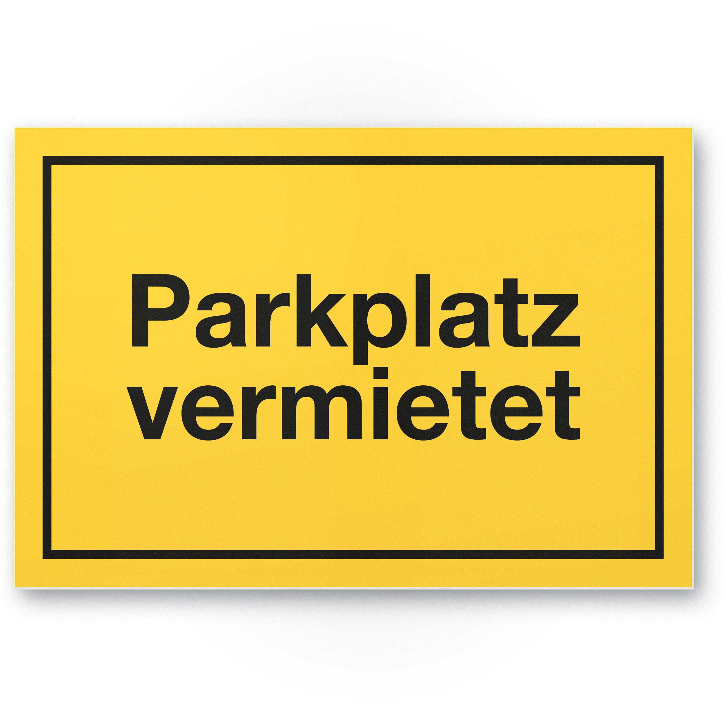 Parking rented plastic sign (yellow, 30 x 20 cm), no parking sign, no parking sign, no parking sign, private parking space reserved, free hold, parking space sign rented - fake parker